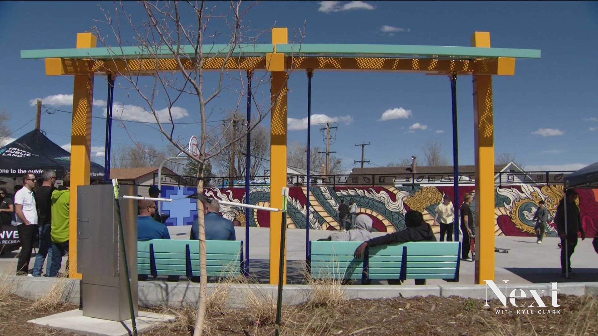 It has it all; A skatepark, a basketball hoop and plenty of people to answer our favorite question: What's your good news?