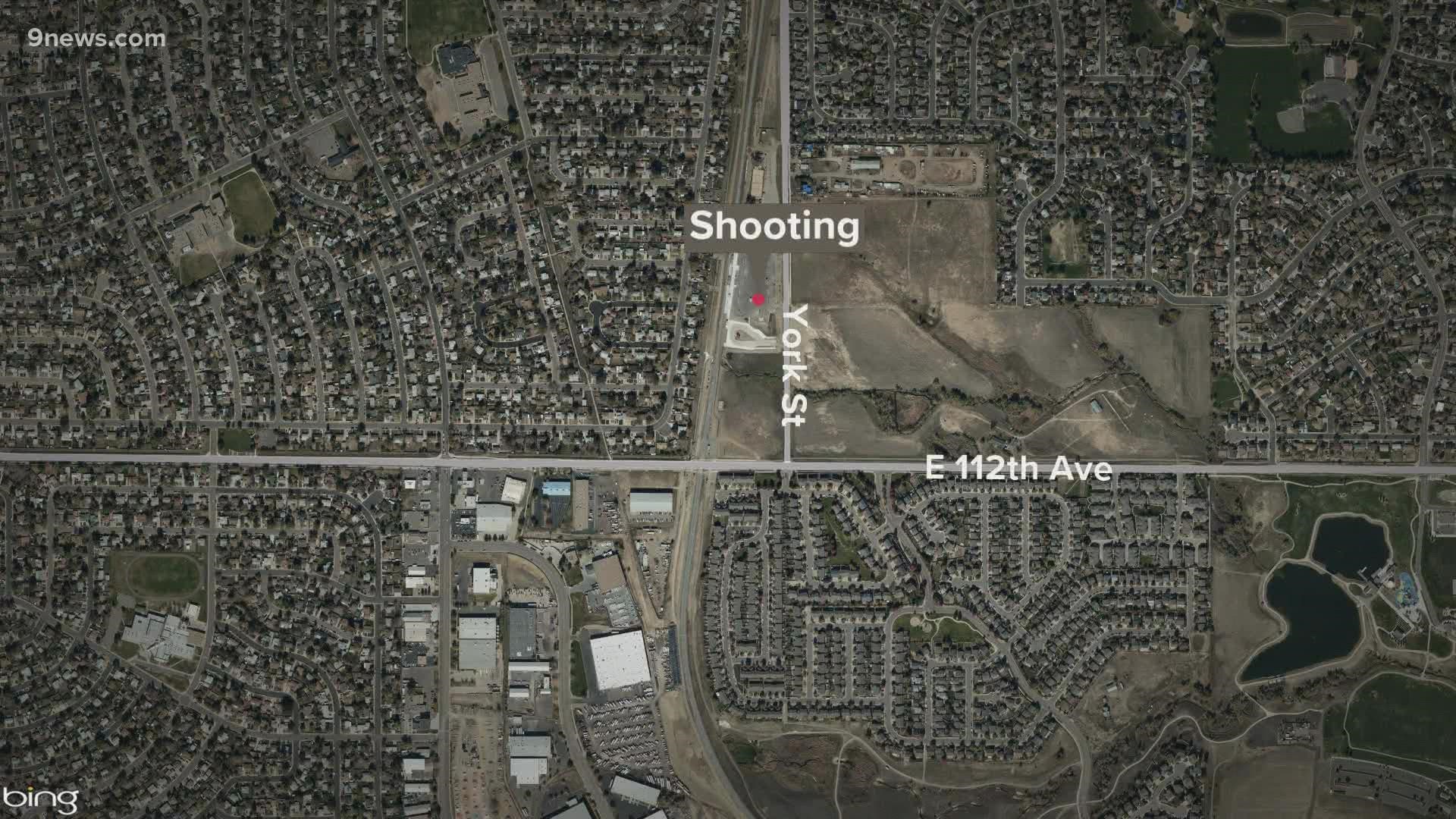 A suspect was arrested in the shooting in the area of York Street and East 112th Avenue, according to Northglenn Police.