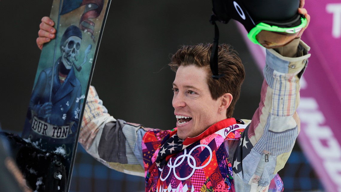 Snowboarder Shaun White, also known and The Flying Tomato, who wan a gold  medal in the Men's Halfpipe Snowboard competition at the Turin 2006 Winter  Olympic Games acknowledges the audience as Tonight