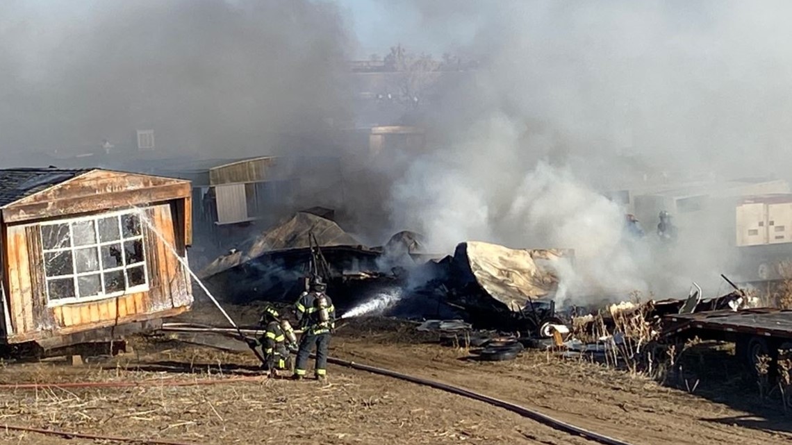 Fire at Erie salvage yard puts off large smoke plume | 9news.com