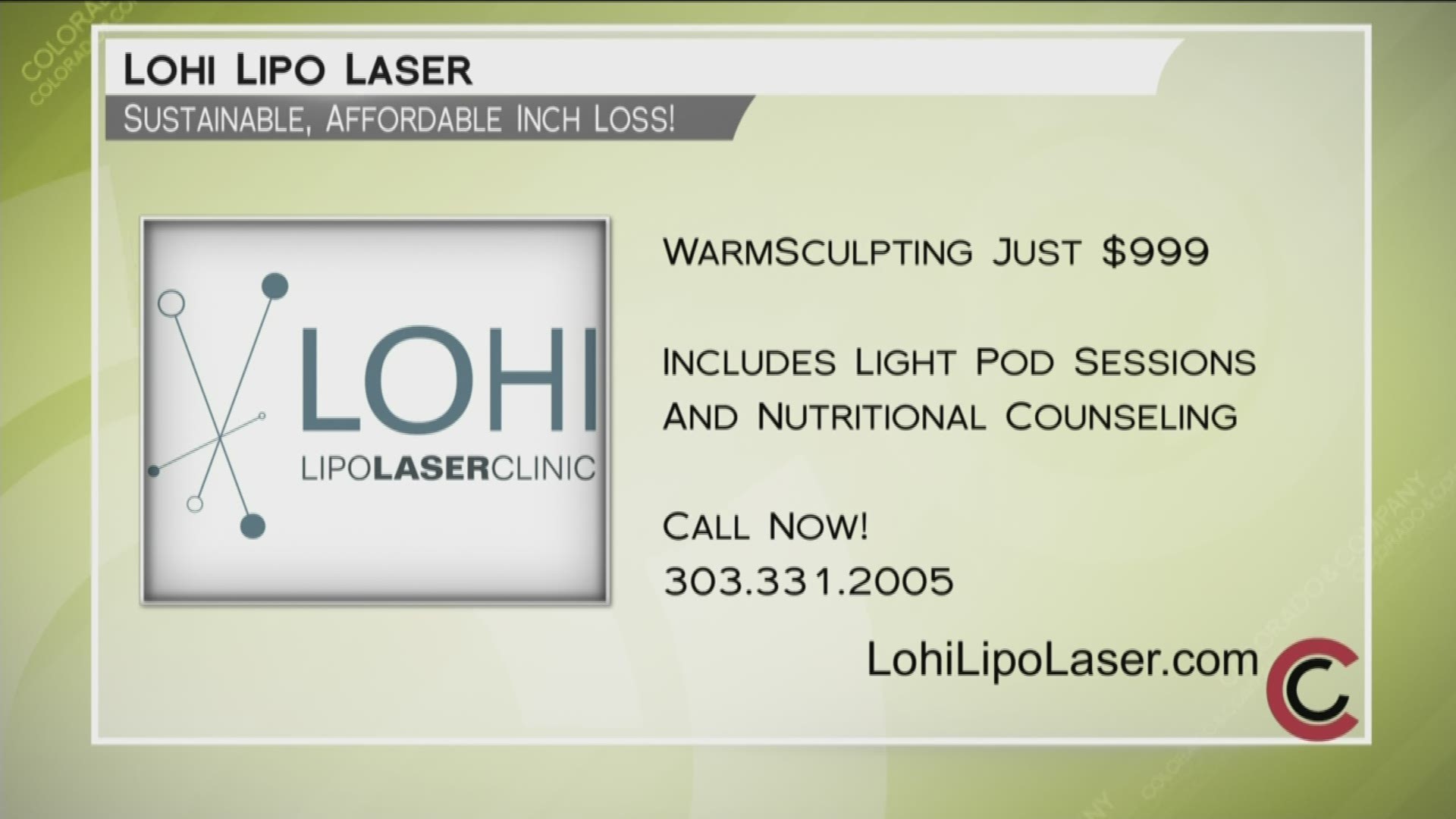 Call Lohi Lipo Laser at 303.331.2005 or visit LohiLipoLaser.com to find out about today's specials and how you can get back to looking the way you want.