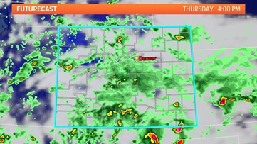 Cooler temperatures Thursday, with another round of scattered storms