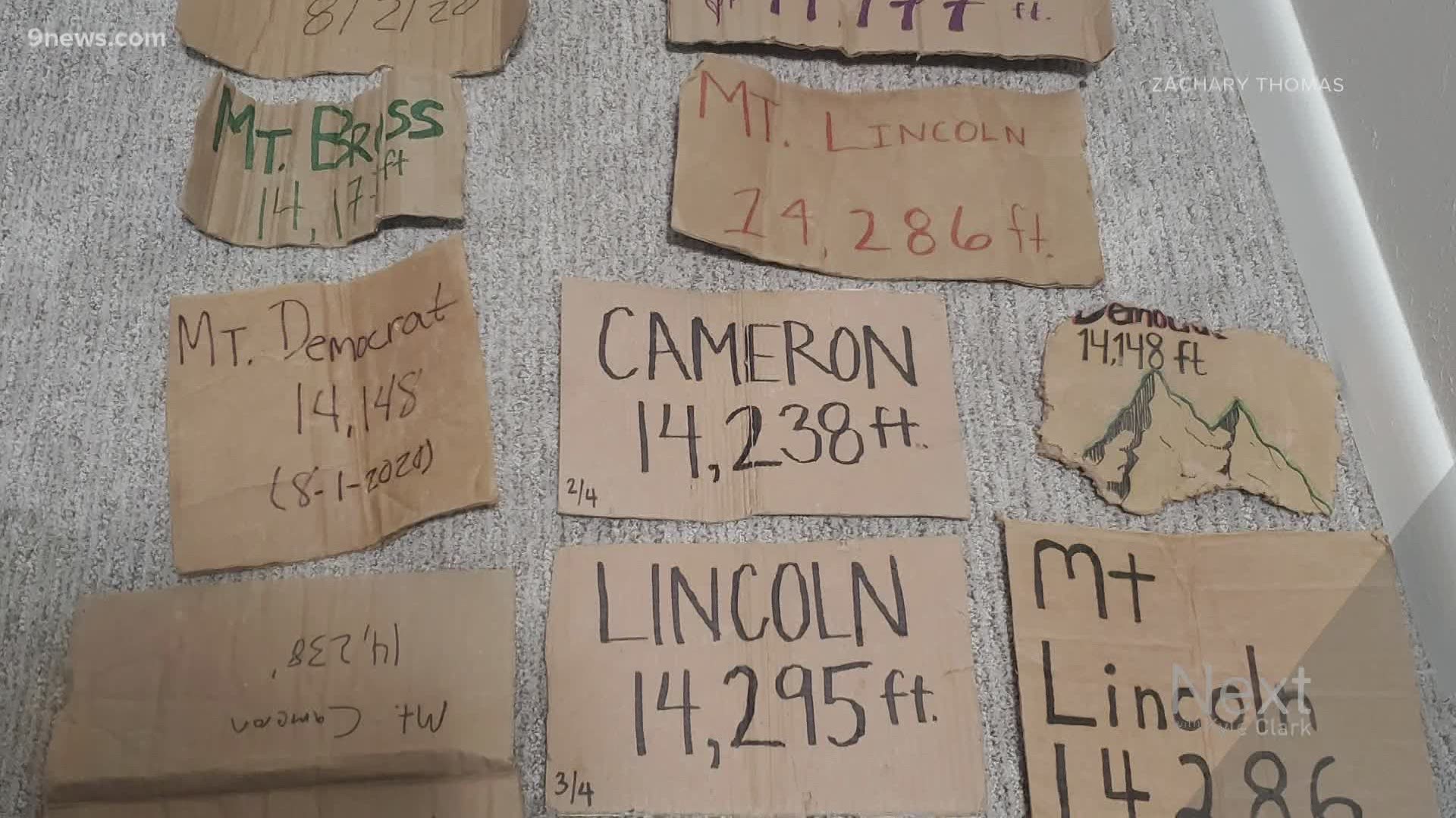Zachary posted this photo to Reddit. He says he was hiking Mt. Cameron on the Decalibron Loop and found 10 homemade 14er signs.