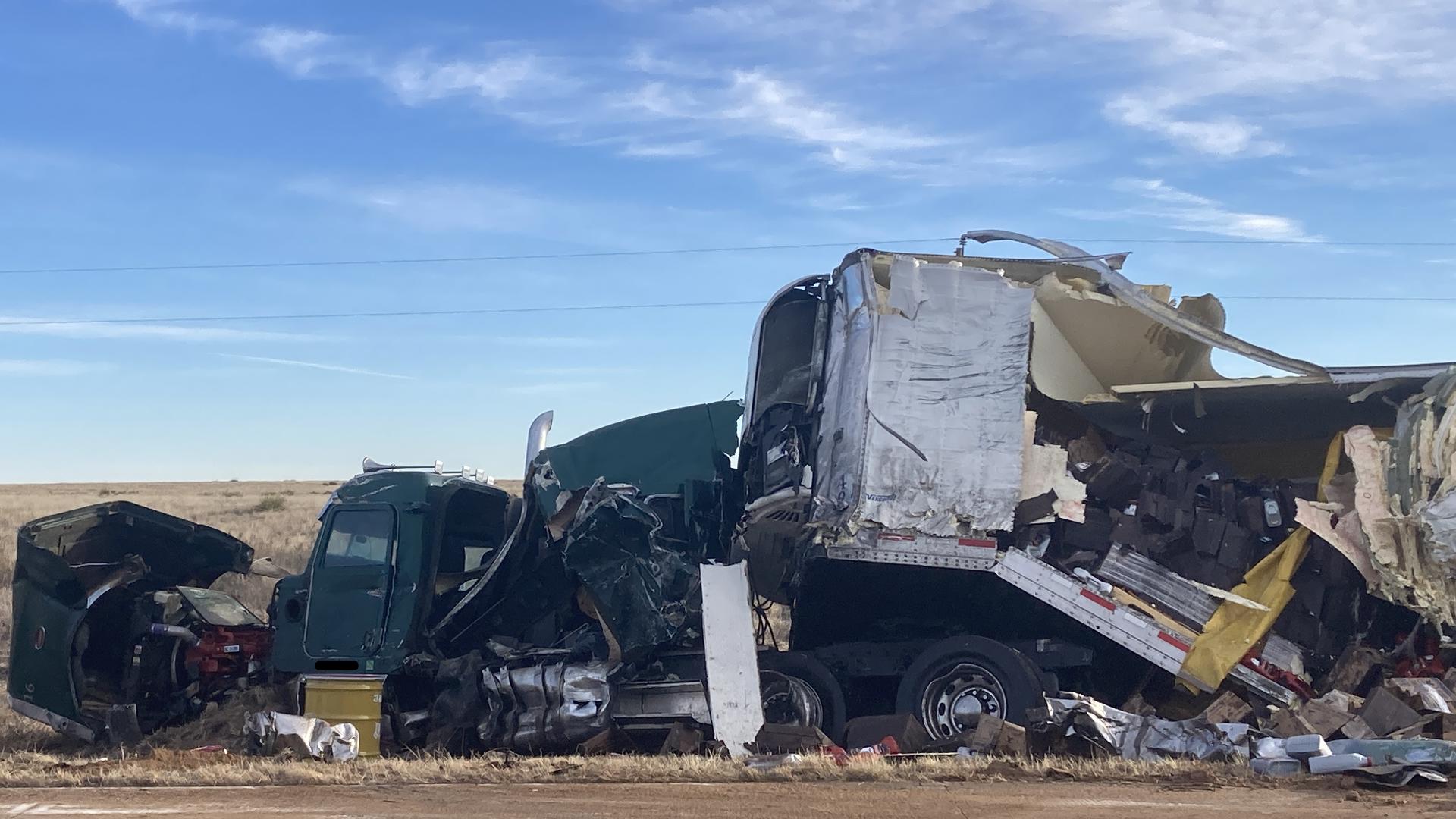 1 killed in crash involving 3 semi trucks | 9news.com