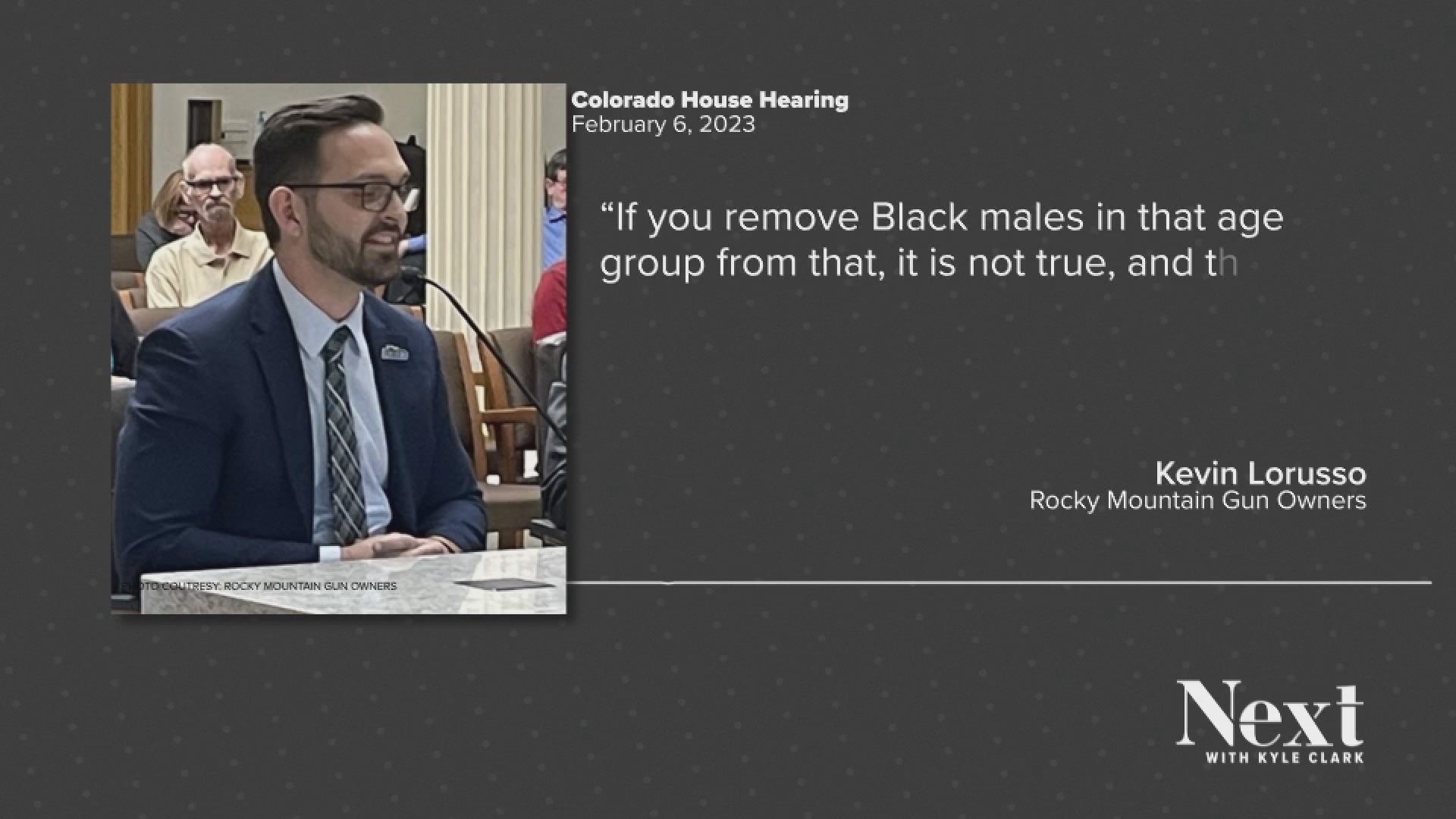 Rocky Mountain Gun Owners' Kevin LoRusso told Colorado lawmakers that gun violence is only the leading cause of death for American children if you count Black kids.