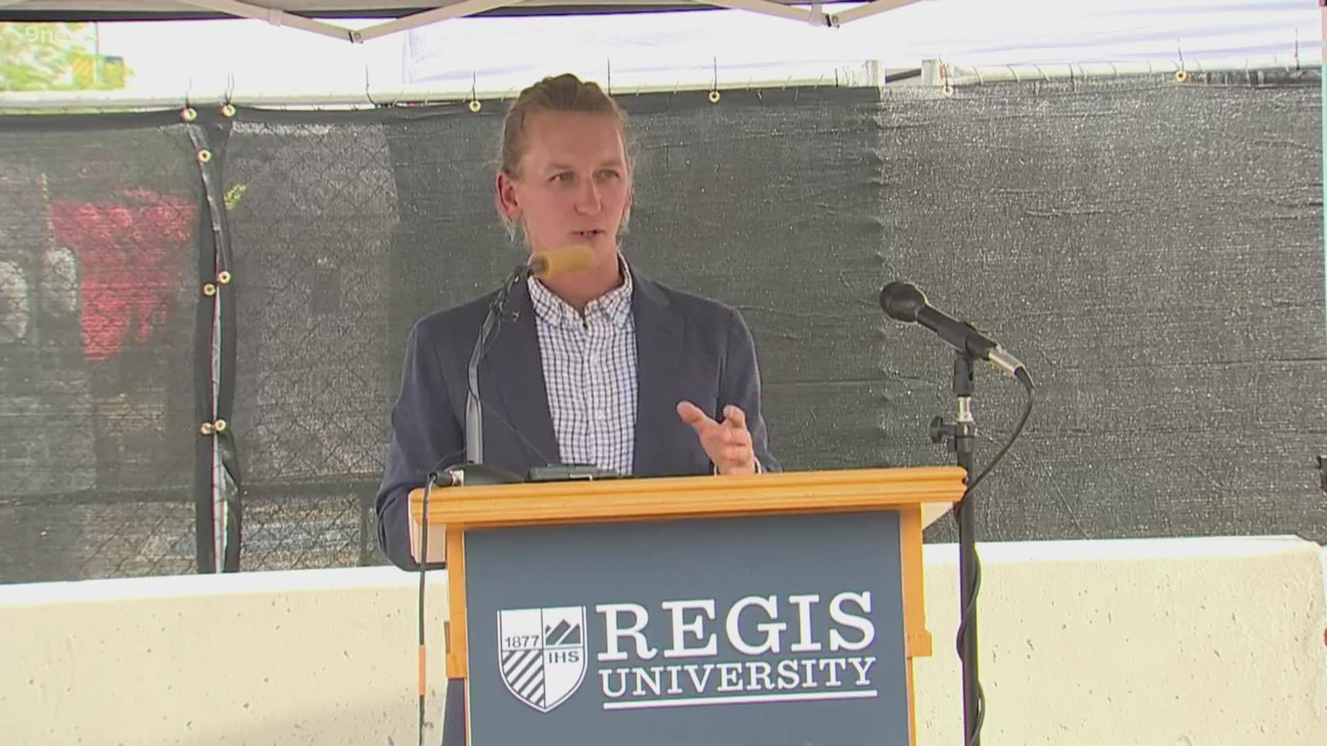 A dedication ceremony was held Thursday for the city's newest Safe Outdoor Space on the campus of Regis University.