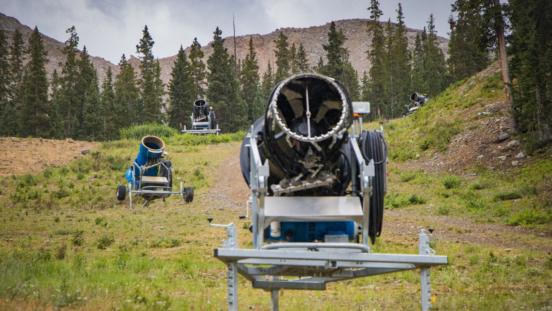 Arapahoe Basin is already thinking about snowmaking, having positioned their snow guns across the mountainside. A-Basin says its snow guns will be tested in the coming days with the goal of opening in mid-October. Arapahoe Basin Ski Resort is located 68 miles west of Denver in Summit County, Colorado. The resort has 125 snow-making acres and receives 350 inches of snowfall on average.