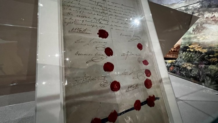 The Treaty of Guadalupe Hidalgo on display at History Colorado