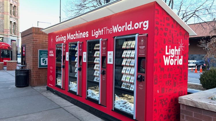 Vending machines for charity set up in downtown Denver