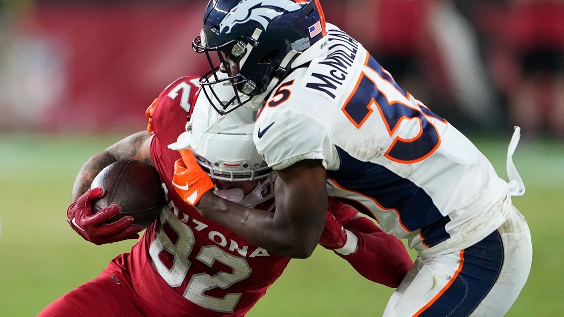 Denver Broncos cornerback Ja'Quan McMillian (35) in the first half of an  NFL preseason football game Saturday, Aug. 26, 2023, in Denver. (AP  Photo/David Zalubowski Stock Photo - Alamy