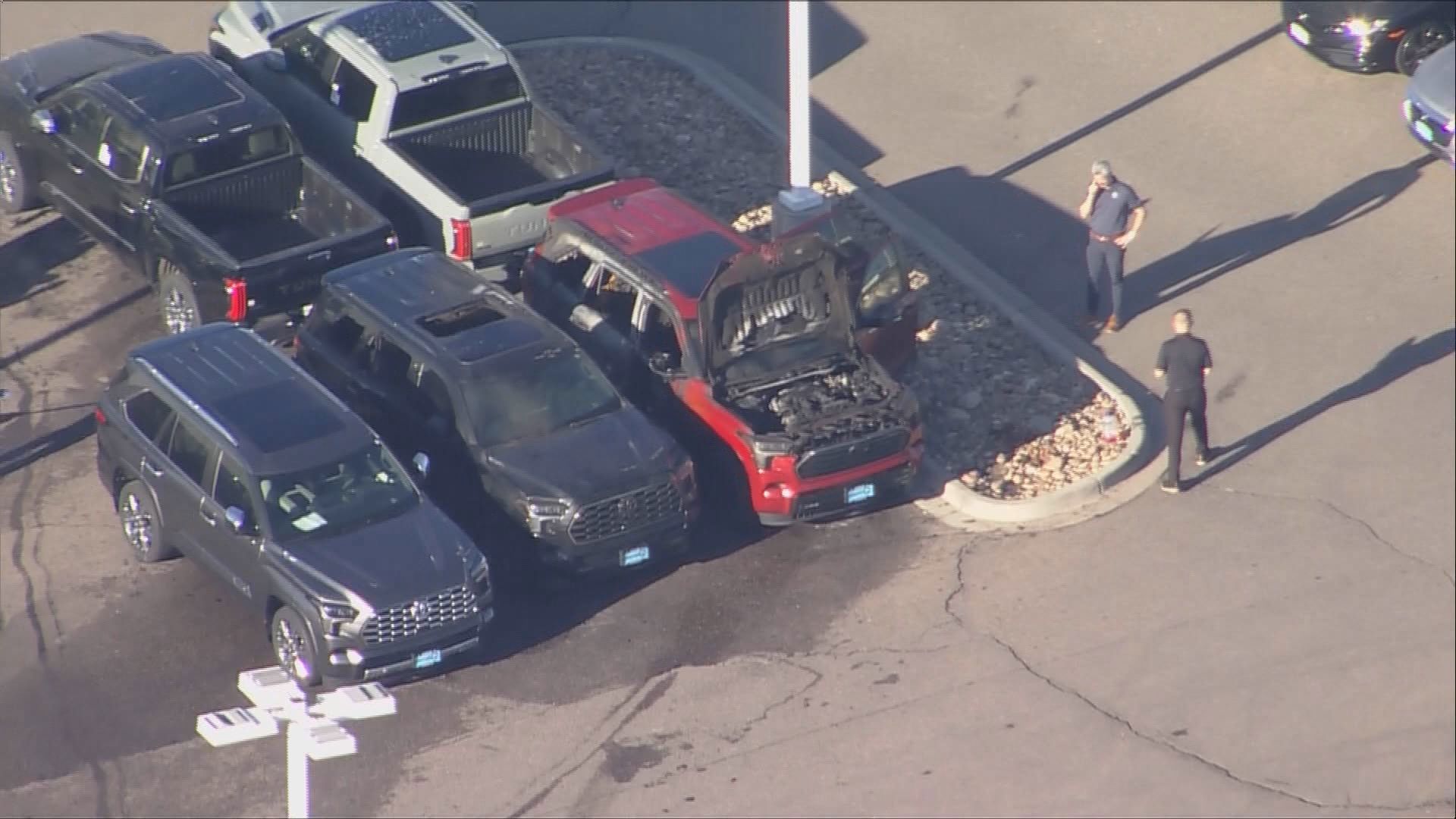 Denver Fire responded around 3 a.m. on Thursday morning to a report of a vehicle fire at a dealership on South Broadway.