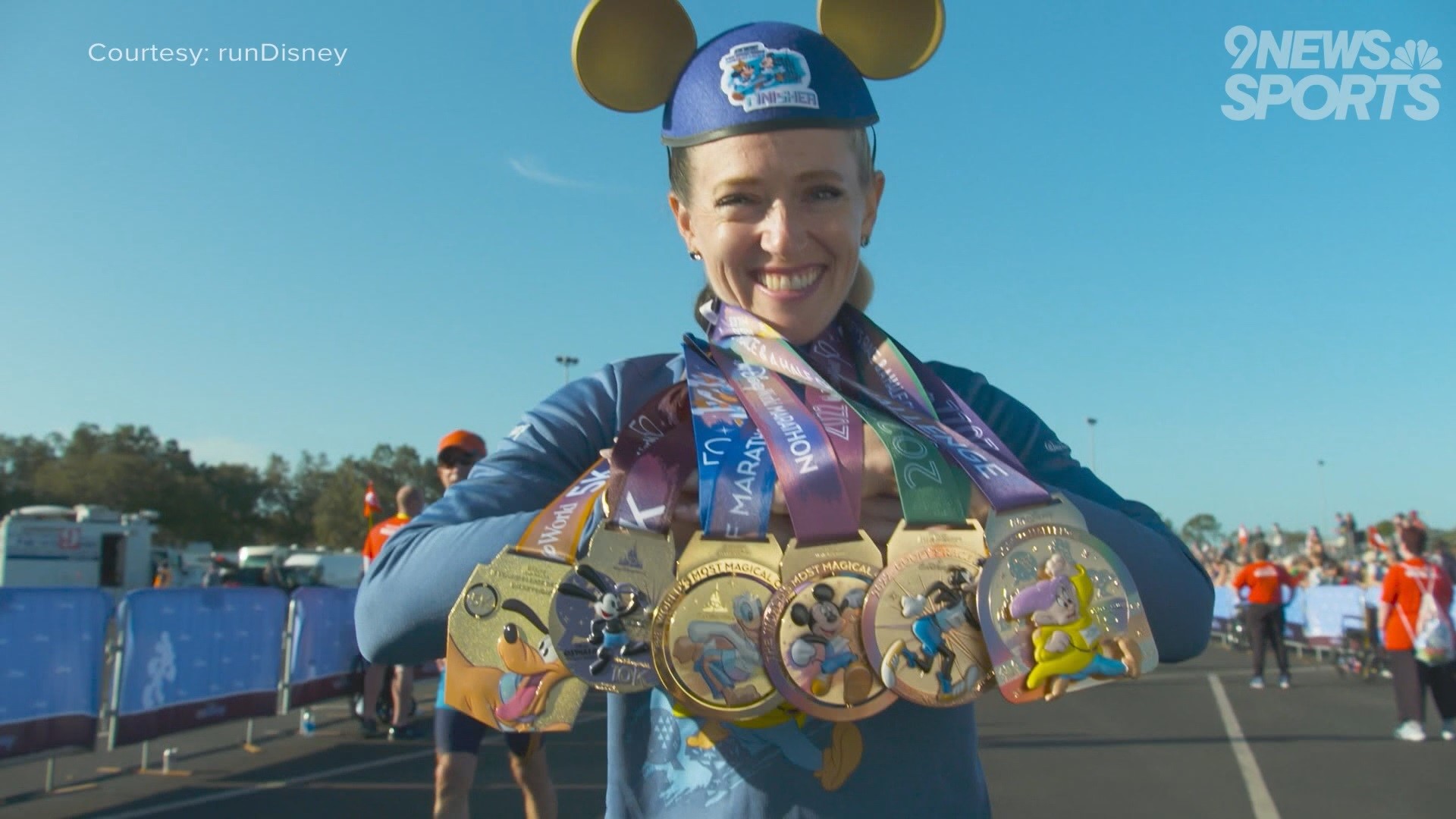 Brittany Charboneau is the first person to sweep all four races of Run Disney’s "Dopey Challenge."
