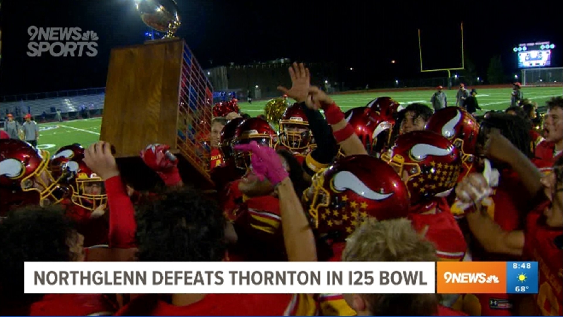 The Norsemen defeated the Trojans 49-35 in the I-25 Bowl rivalry game.