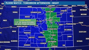 Flood Watch in place for Denver for Sunday; 1-3 inches of rain possible