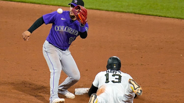 Hayes has 3 hits, scores go-ahead run as Pirates top Rockies