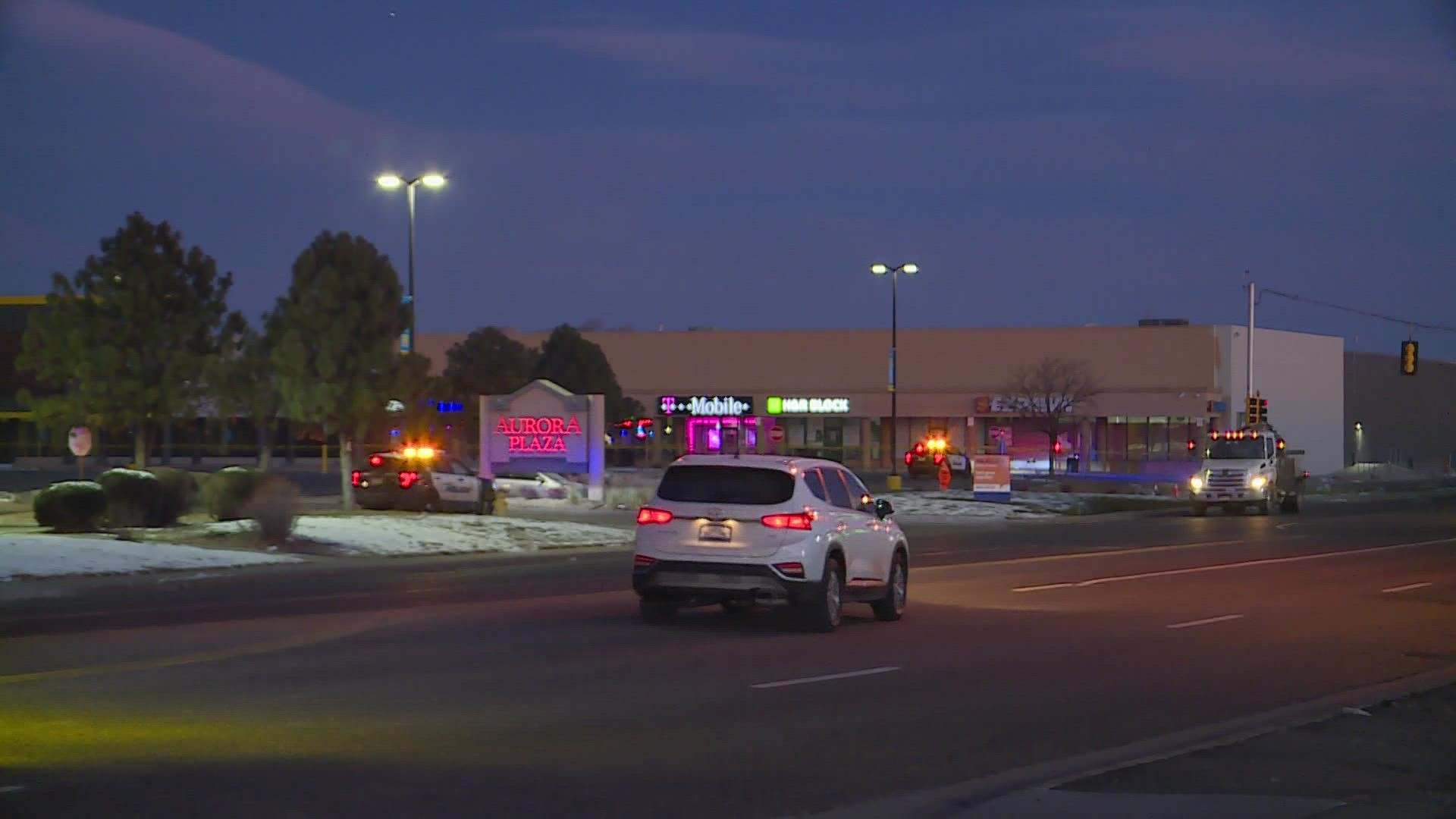 No officers were struck by gunfire, but four police cars were hit. A $10,000 reward is offered for information leading to an arrest, Aurora Police said.