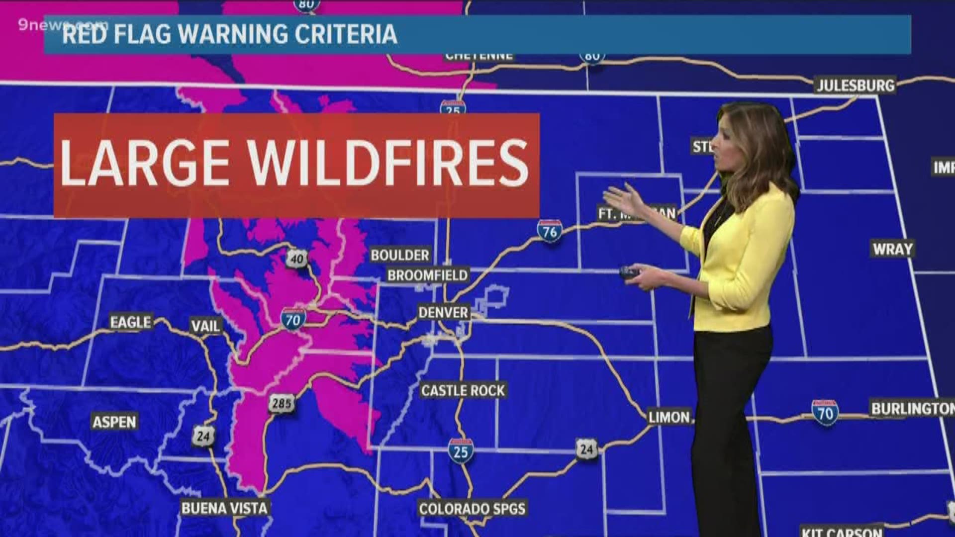 A Red Flag Warning goes into effect tomorrow for parts of Colorado's High Country. Wind and low humidity could lead to large wildfires along the Continental Divide.