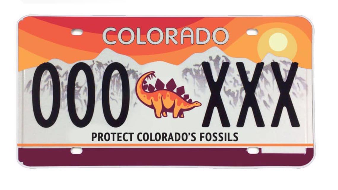 Stegosaurus fossil dinosaur license plate approved in Colorado