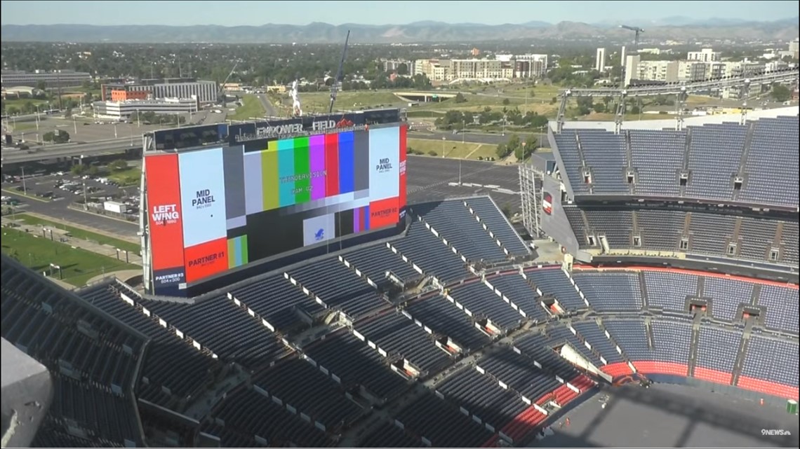Broncos' new Empower Field at Mile High Scoreboard begins testing