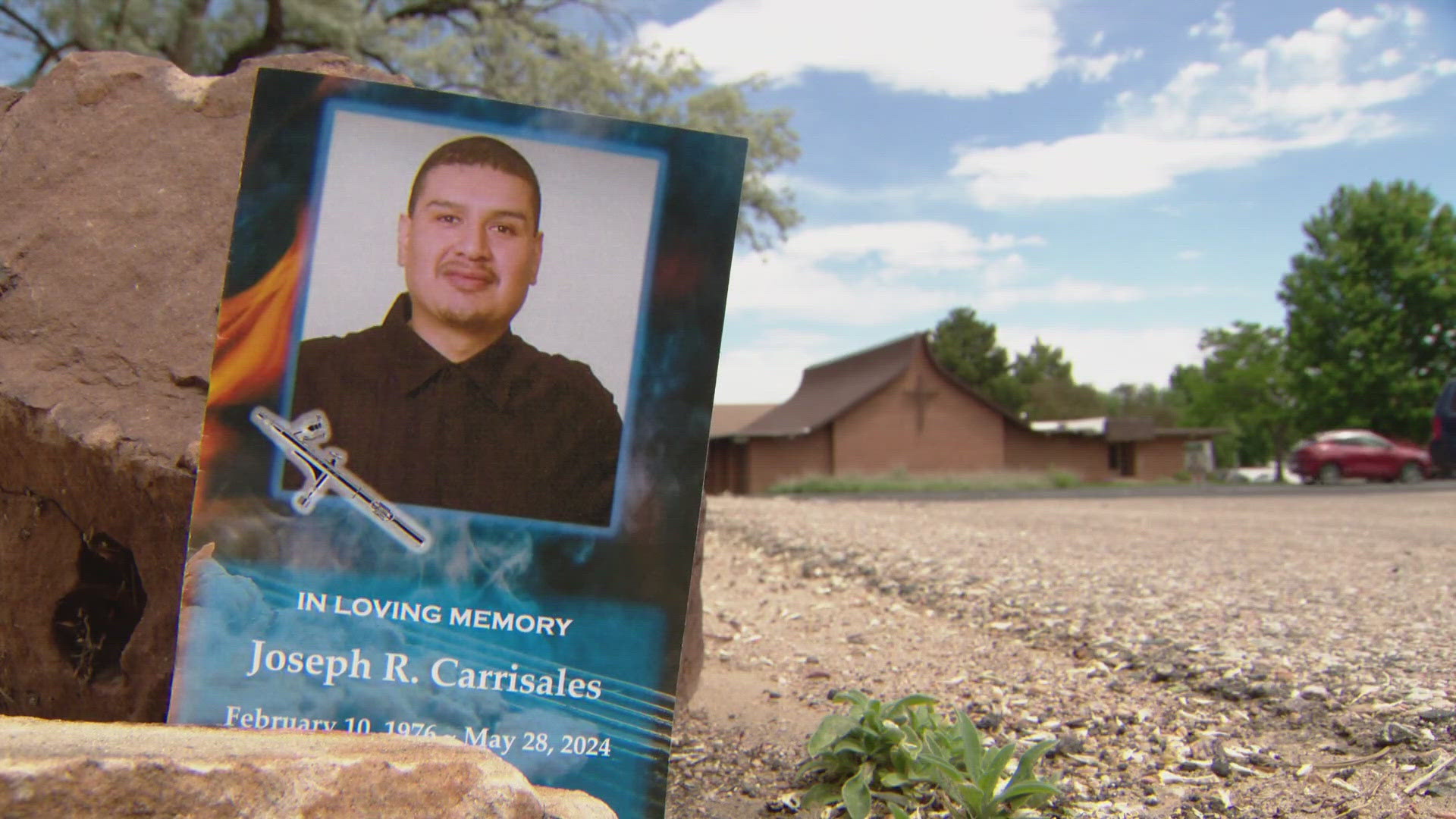 Joseph Carrisales was laid to rest this morning after he died during the hailstorm that pounded northern Colorado last week.