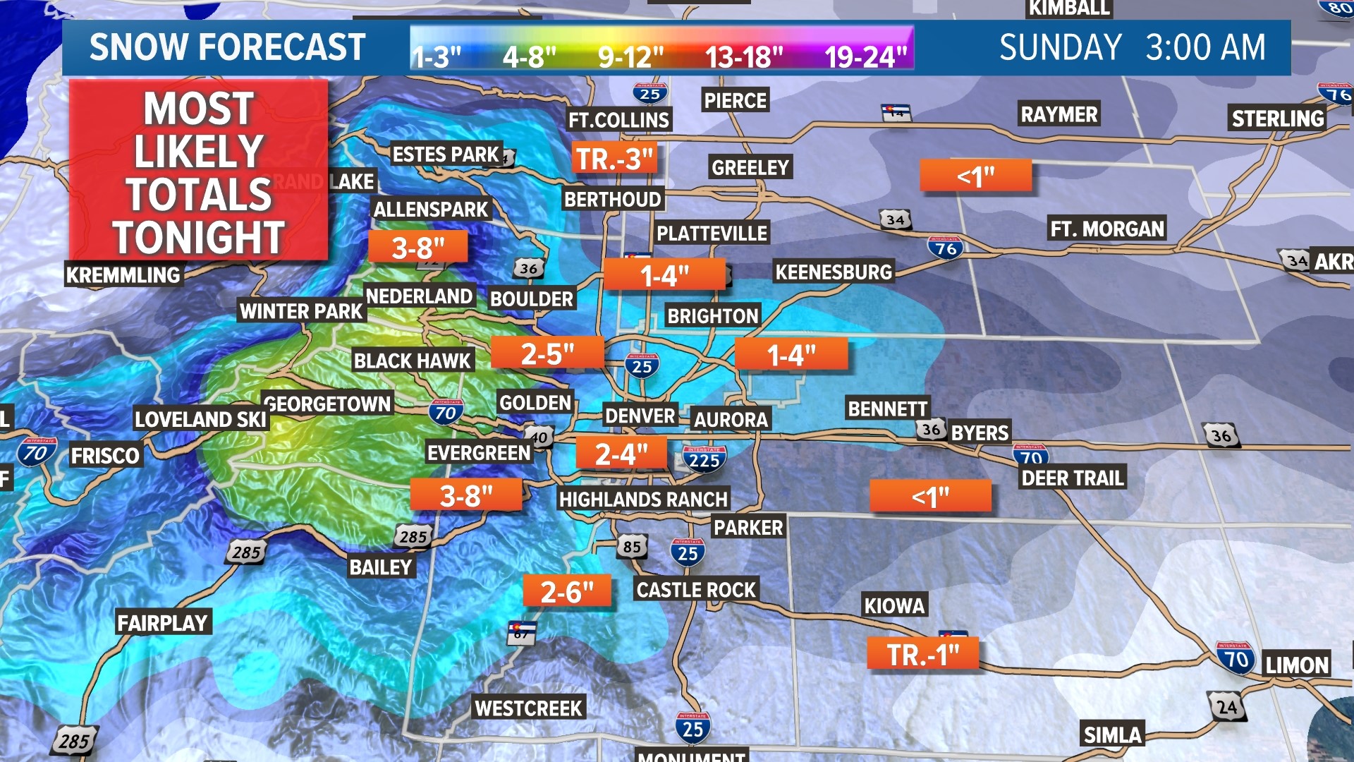 Denver snow forecast: Few inches to fall this weekend | 9news.com
