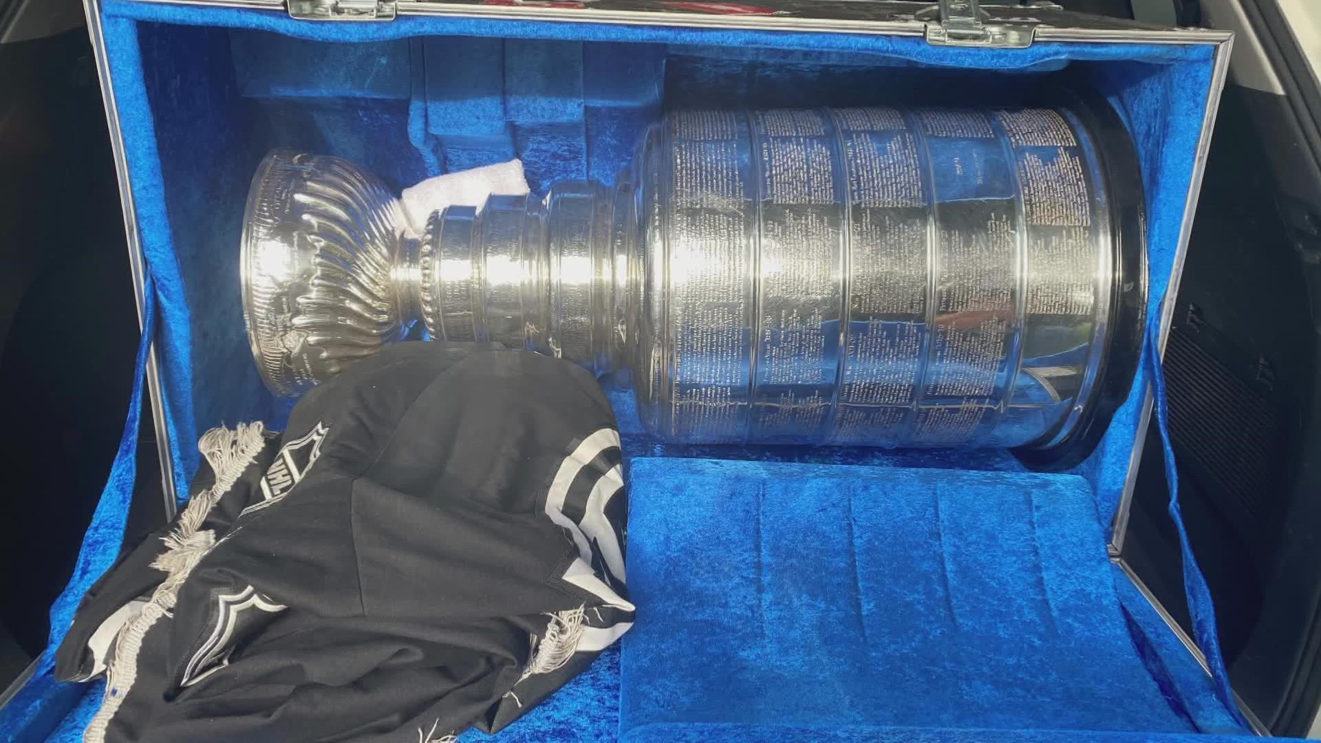 The Cup made an unscheduled stop Monday night, the day after the Colorado Avalanche defeated the Tampa Bay Lightning.