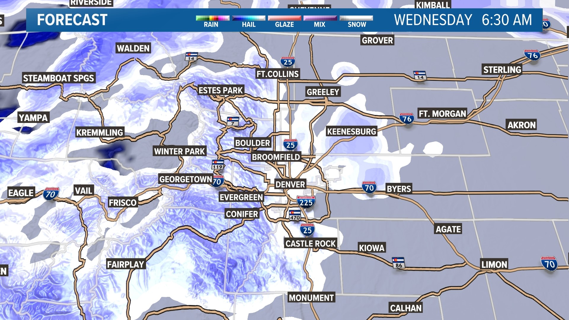 How much snow to expect as arctic winter cold front hits Colorado ...