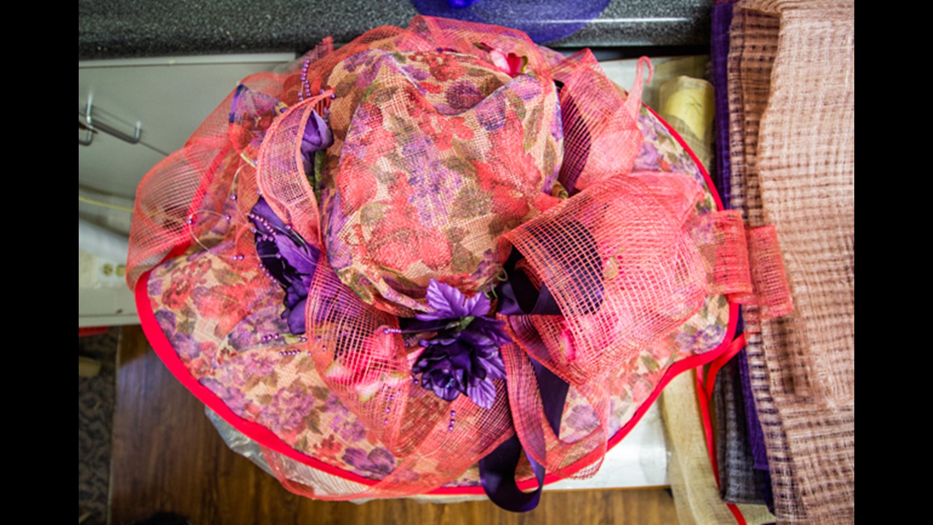 Check out these Derby Ready hats at a historic Denver fabric shop