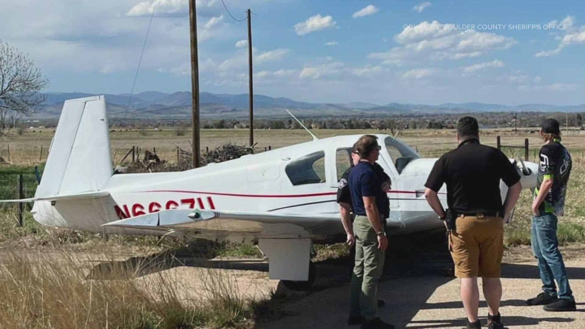 The pilot was on his way from Cheyenne, Wyoming to Rocky Mountain Metropolitan Airport when the plane experienced mechanical issues, the sheriff's office said.