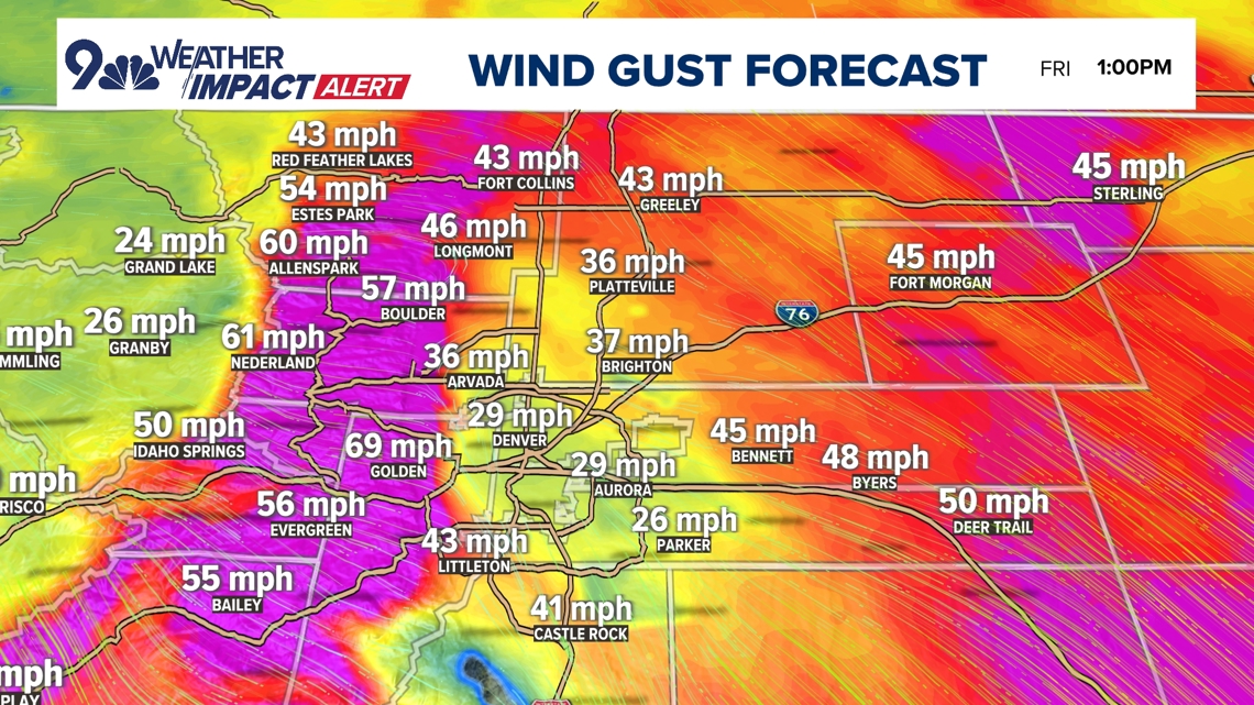 Denver forecast: Strong winds disrupting travel, heavy mountain snow ...