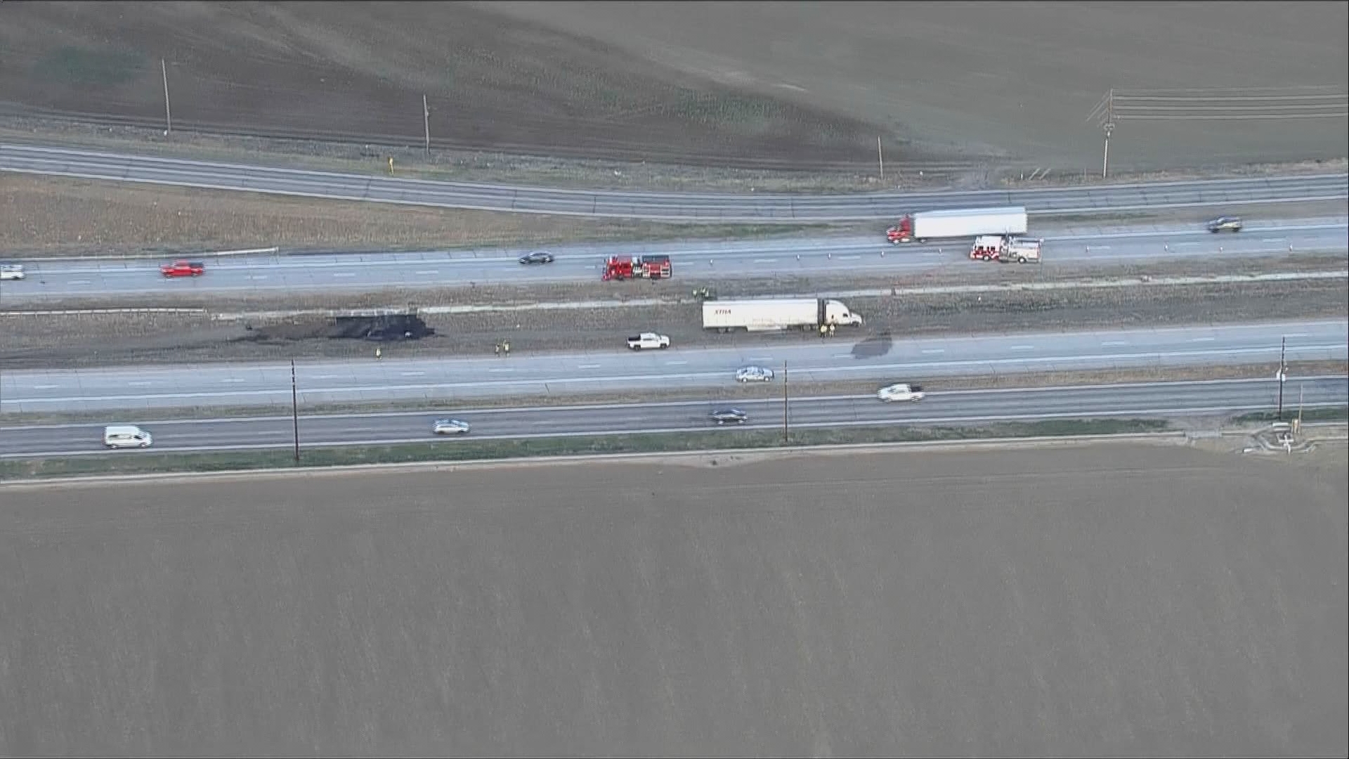 Northbound lanes of I-25 reopen after crash involving 2 semis | 9news.com