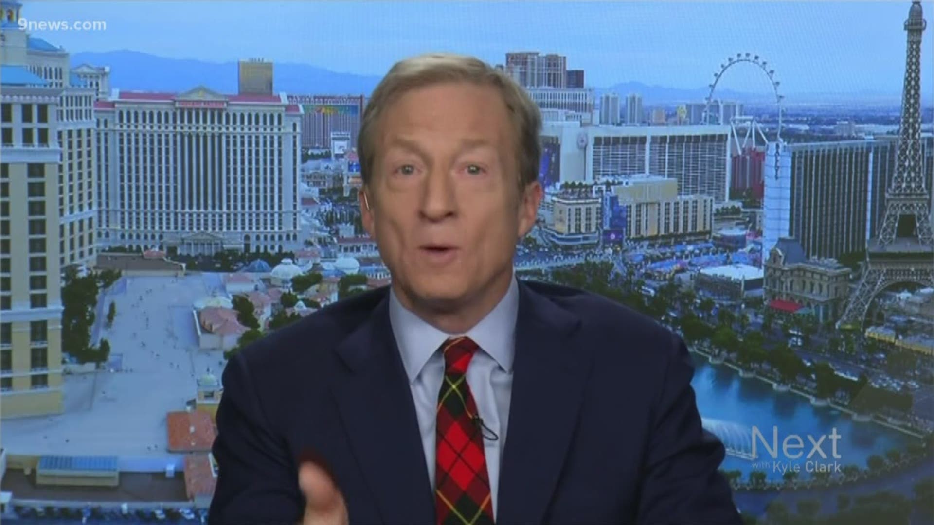 Before successful businessman Tom Steyer took the stage for the 10th democratic presidential candidate debate, he talked with Next with Kyle Clark via satellite.