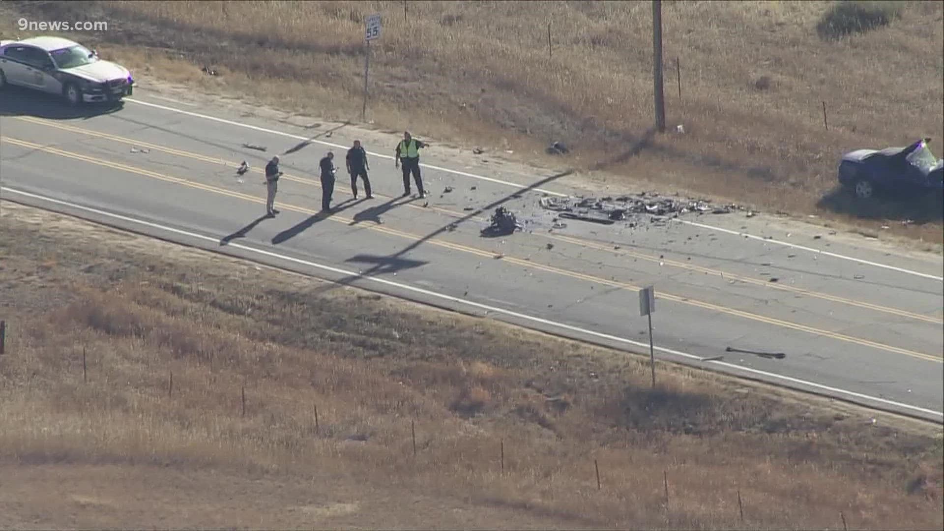 It wasn't known yet what led to the crash, according to the Colorado State Patrol.