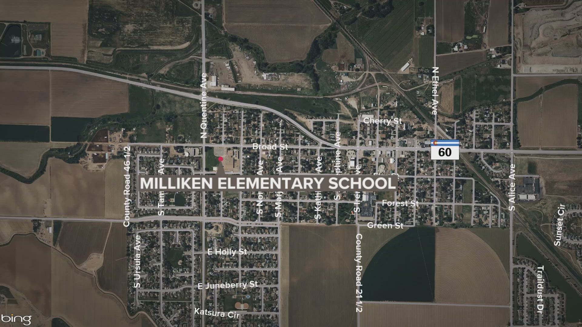 An officer confronted the man early Monday near Milliken Elementary School, according to the Weld County Sheriff's Office.