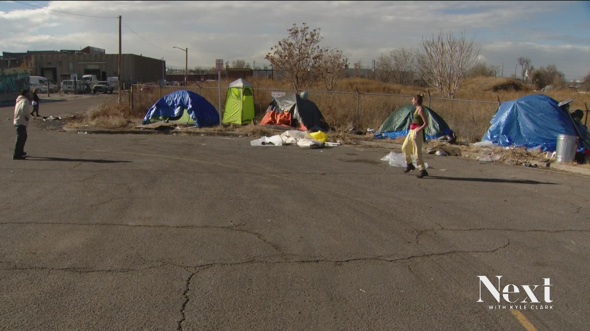 The camp was initially swept by the city on Friday. Migrants moved about 50 feet away -- and learned they will be swept again on Wednesday.