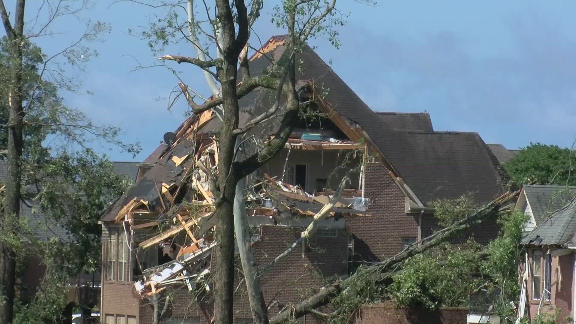 Emergency management officials estimate that around 25 to 30 homes suffered major damage.