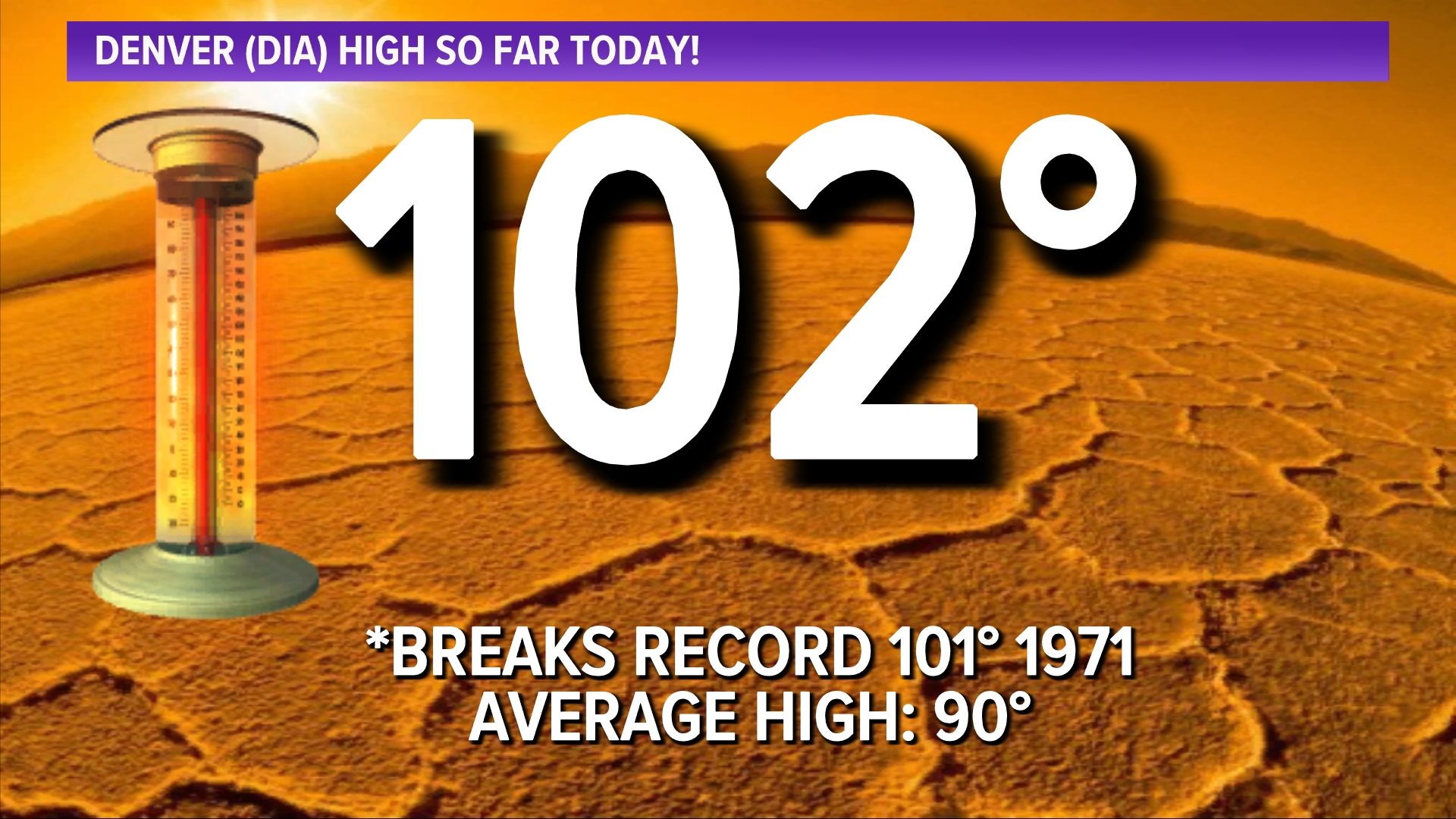 The official temperature in Denver hit 102 Friday.