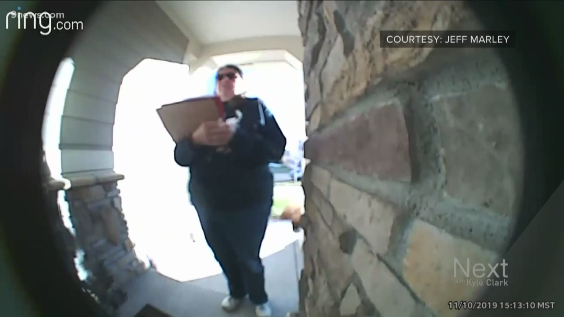 The voter shared video of the volunteer's door-to-door visit showing the incident.