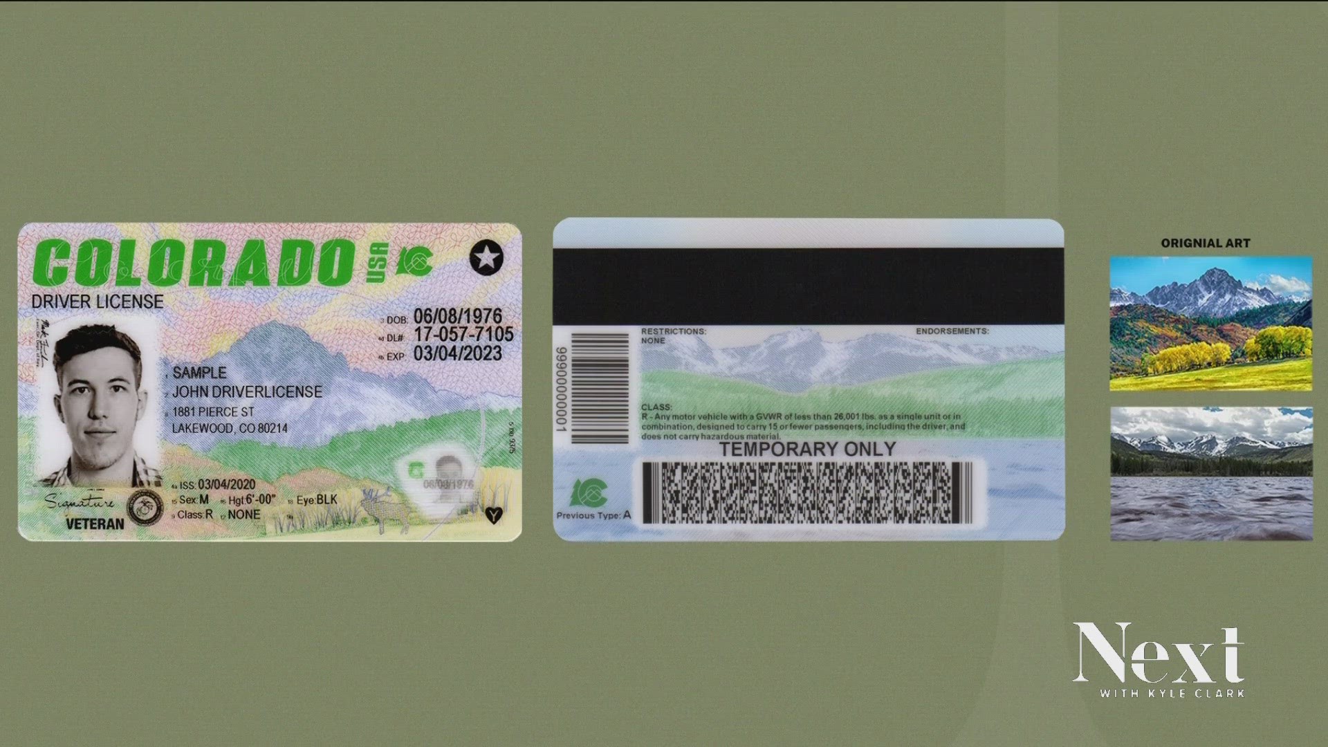 The mountains on your green license plates are generic, but the mountains on your new Colorado ID are real.