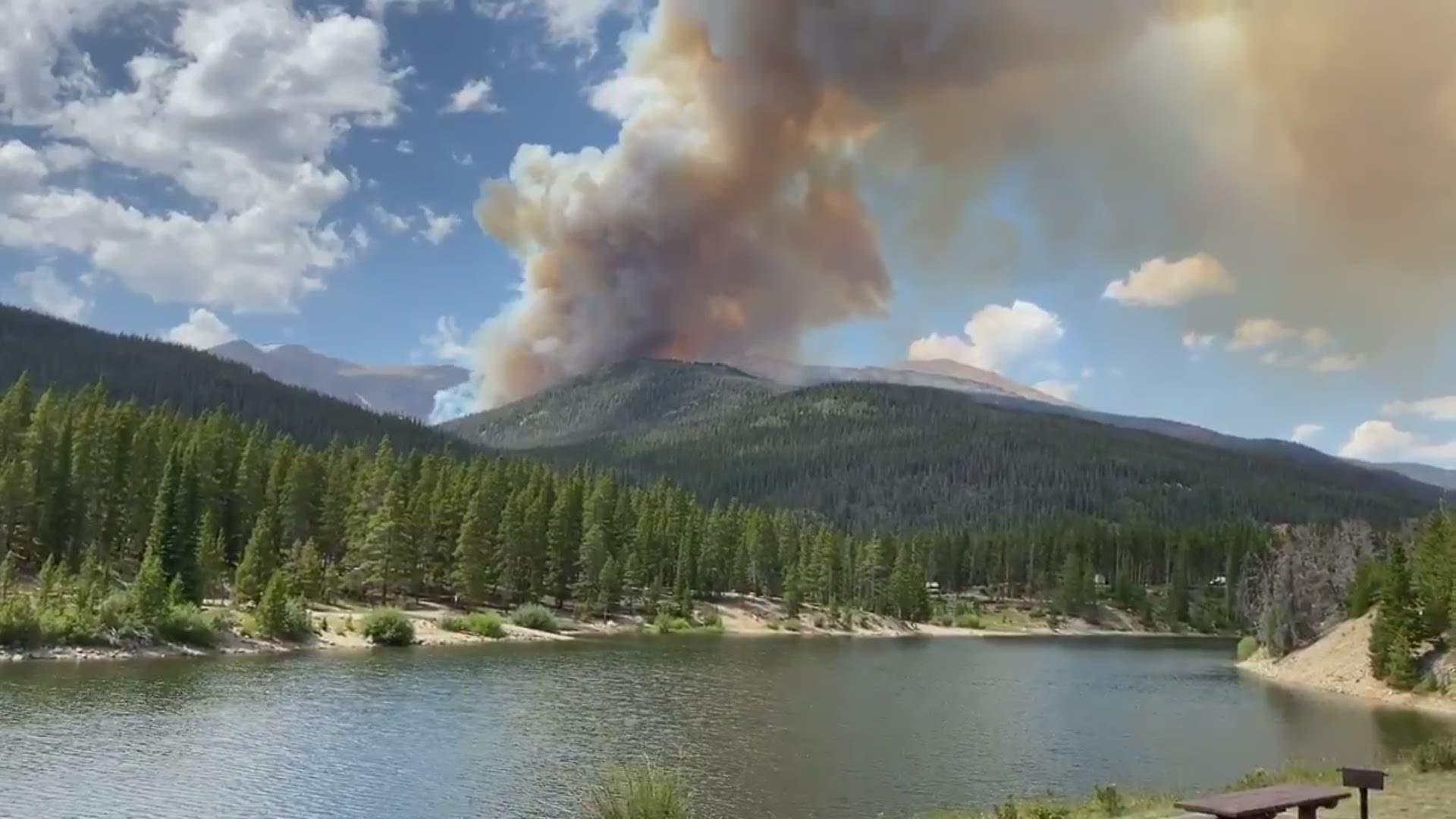 A wildfire started burning the afternoon of Aug. 13, 2020 near Chambers Lake in the Rawah Wilderness in Larimer County.