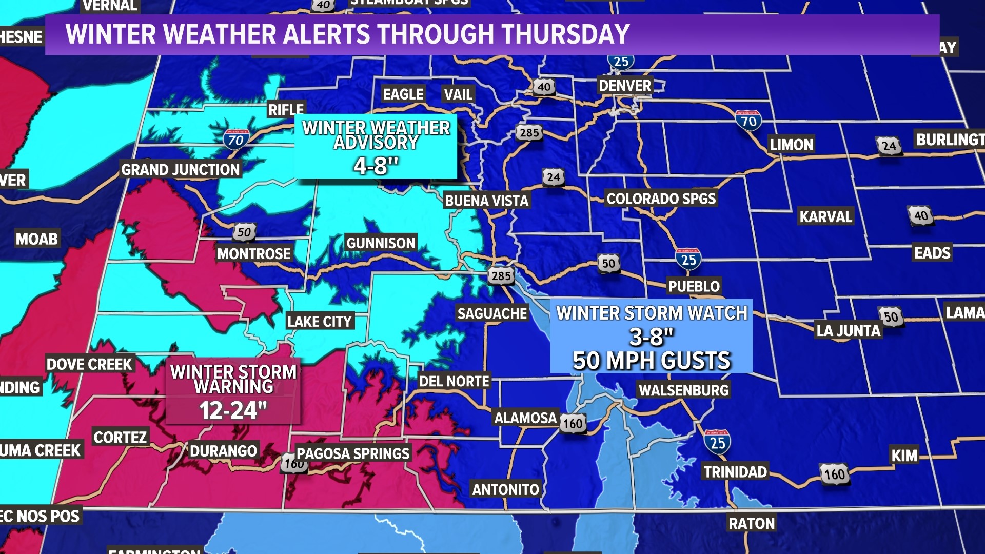 Another winter storm comes to Colorado Where to expect snowfall