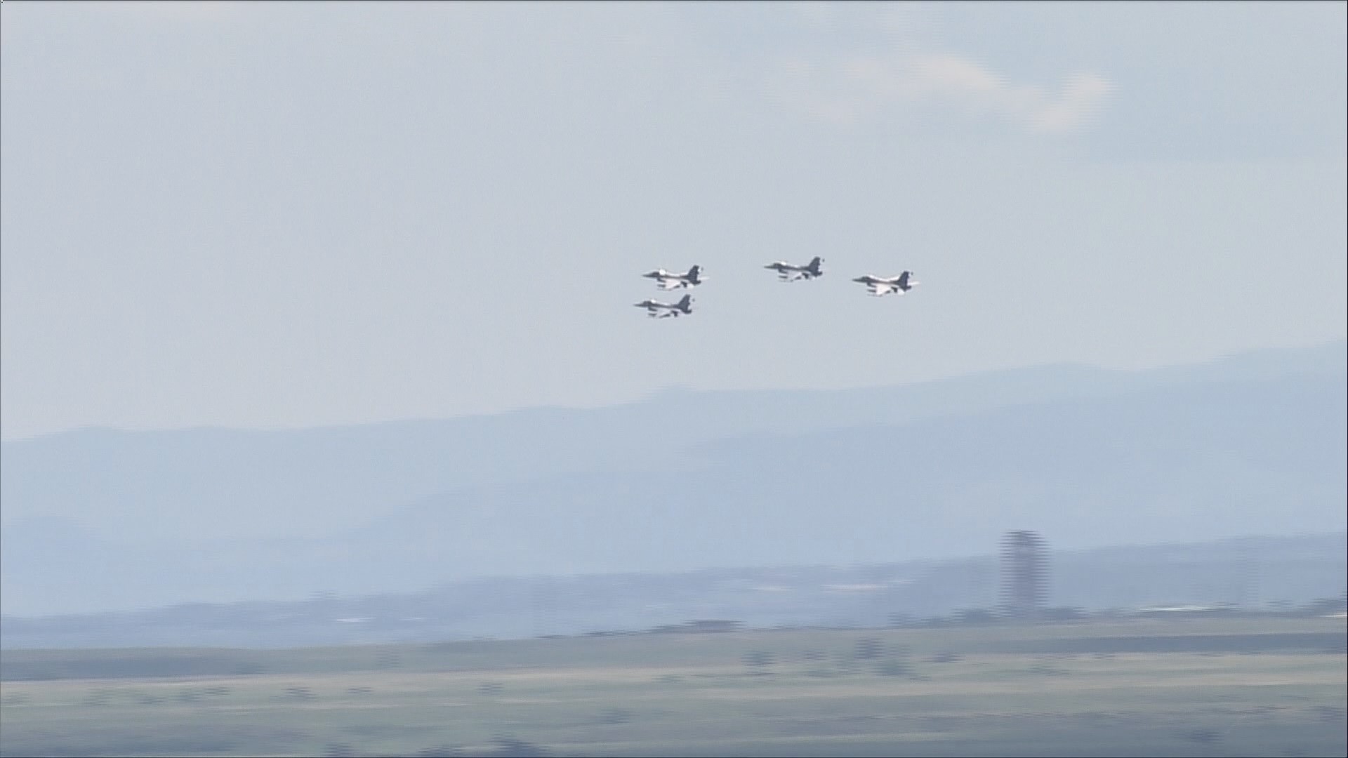 The Colorado National Guard flew a formation of F-16 Fighting Falcons over a wide swath of the state on Monday to commemorate Memorial Day.