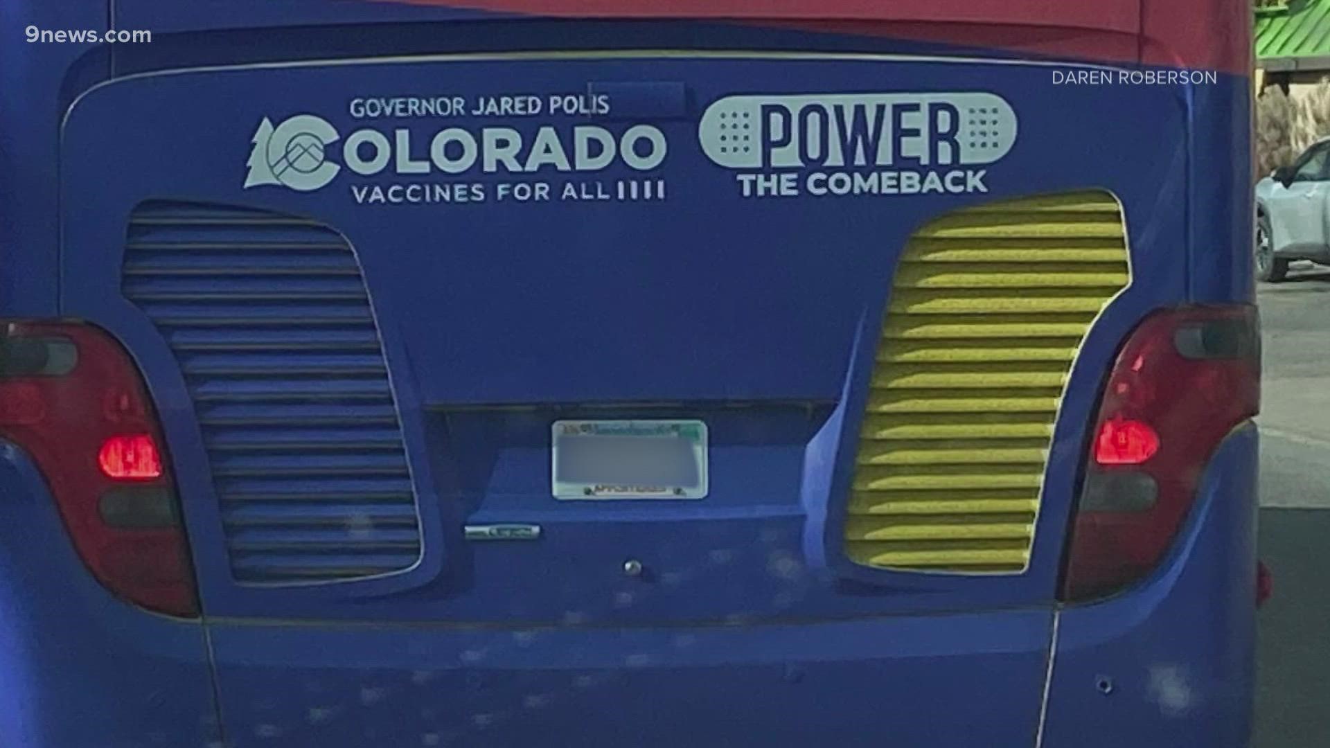 Ronna and Daren in Fort Collins wanted to know why COVID vaccine buses have out-of-state plates. Email your questions, about any local topic, to Next@9news.com.