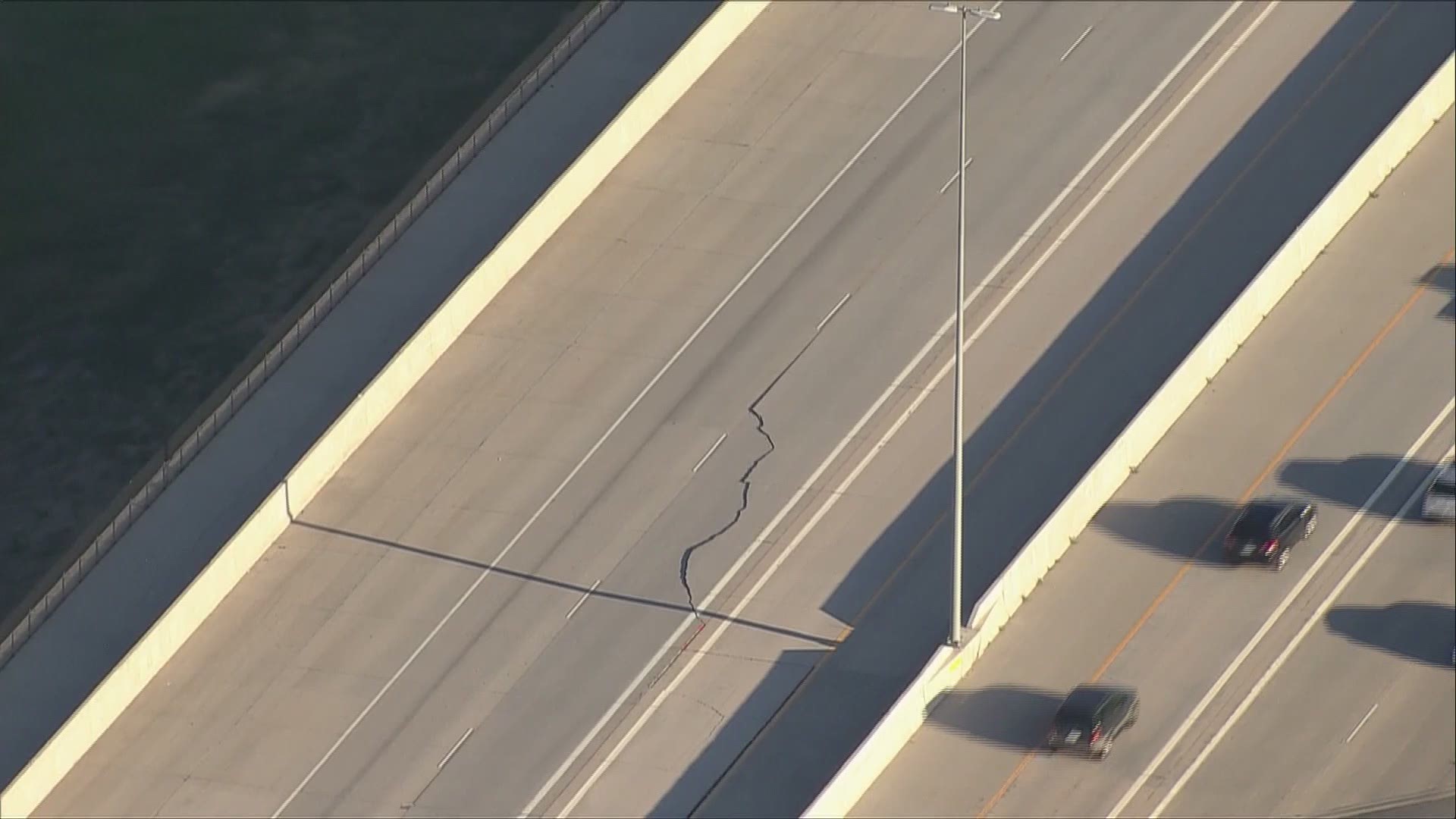 The eastbound lanes of US 36 will remain closed throughout the weekend due to a large crack that formed across the lanes of traffic.