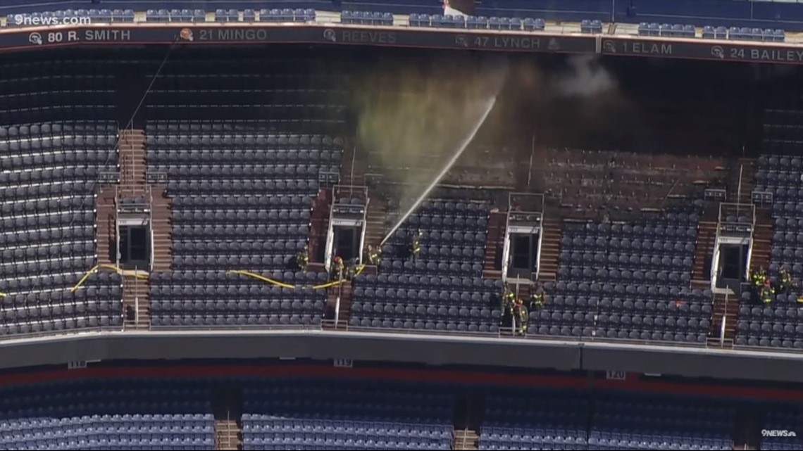 None injured in bizarre fire at Broncos' Mile High Stadium