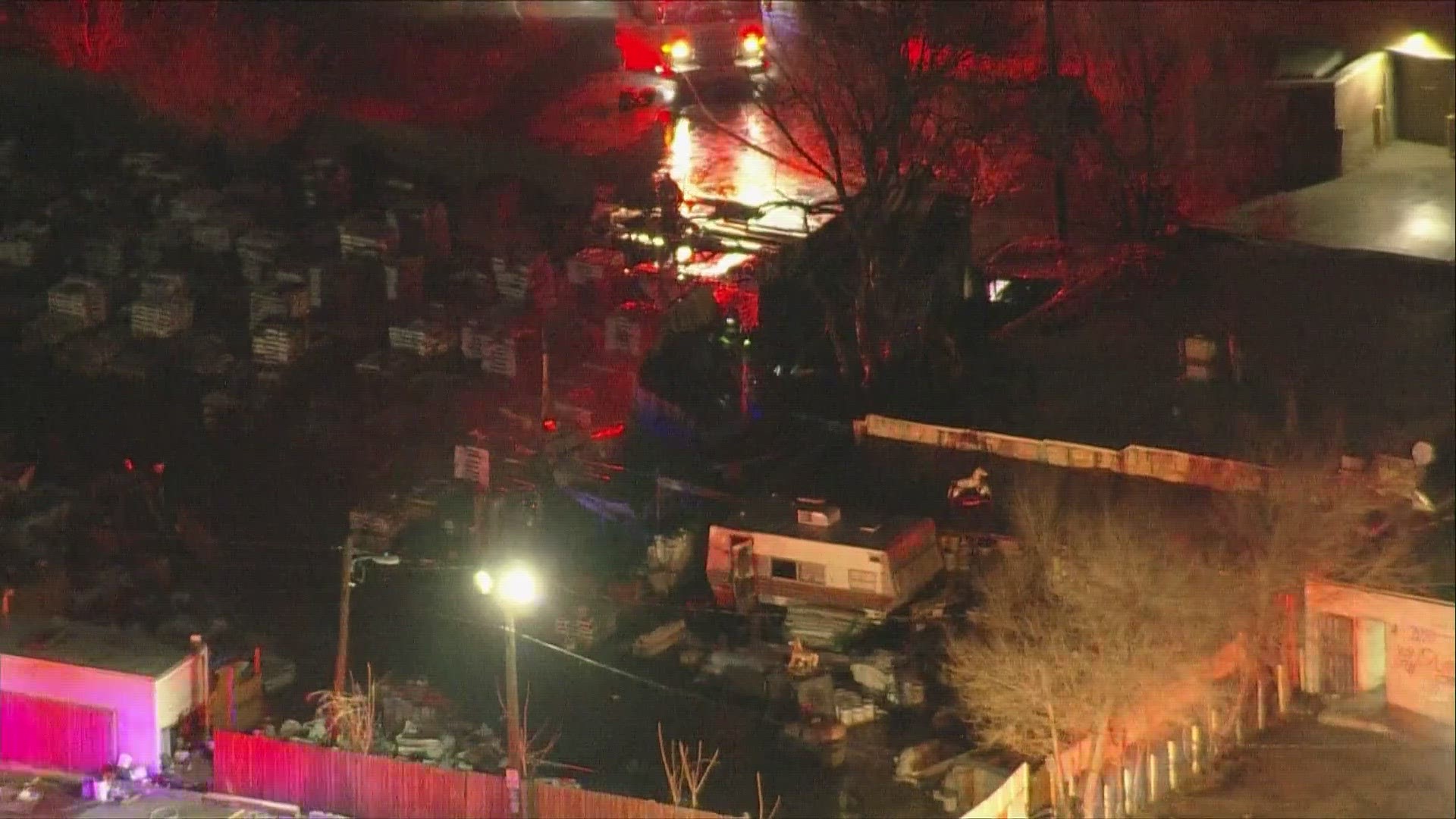 Firefighters with the Denver Fire Department battled a fire early Thursday morning at a welding supply shop near South Federal Boulevard and West Florida Avenue.