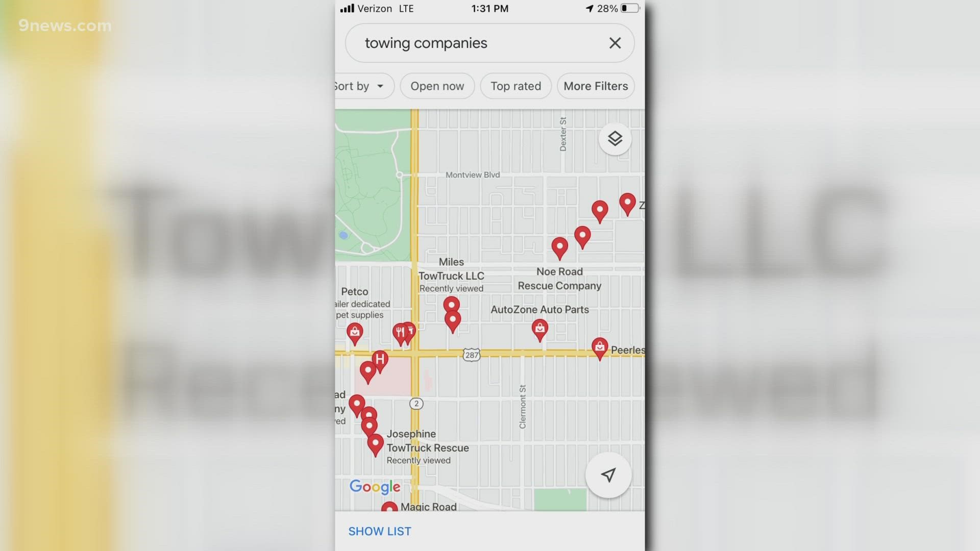 Residents of Park Hill and Congress Park may be surprised to learn how many towing businesses are in their neighborhood -- even listed at their own addresses.