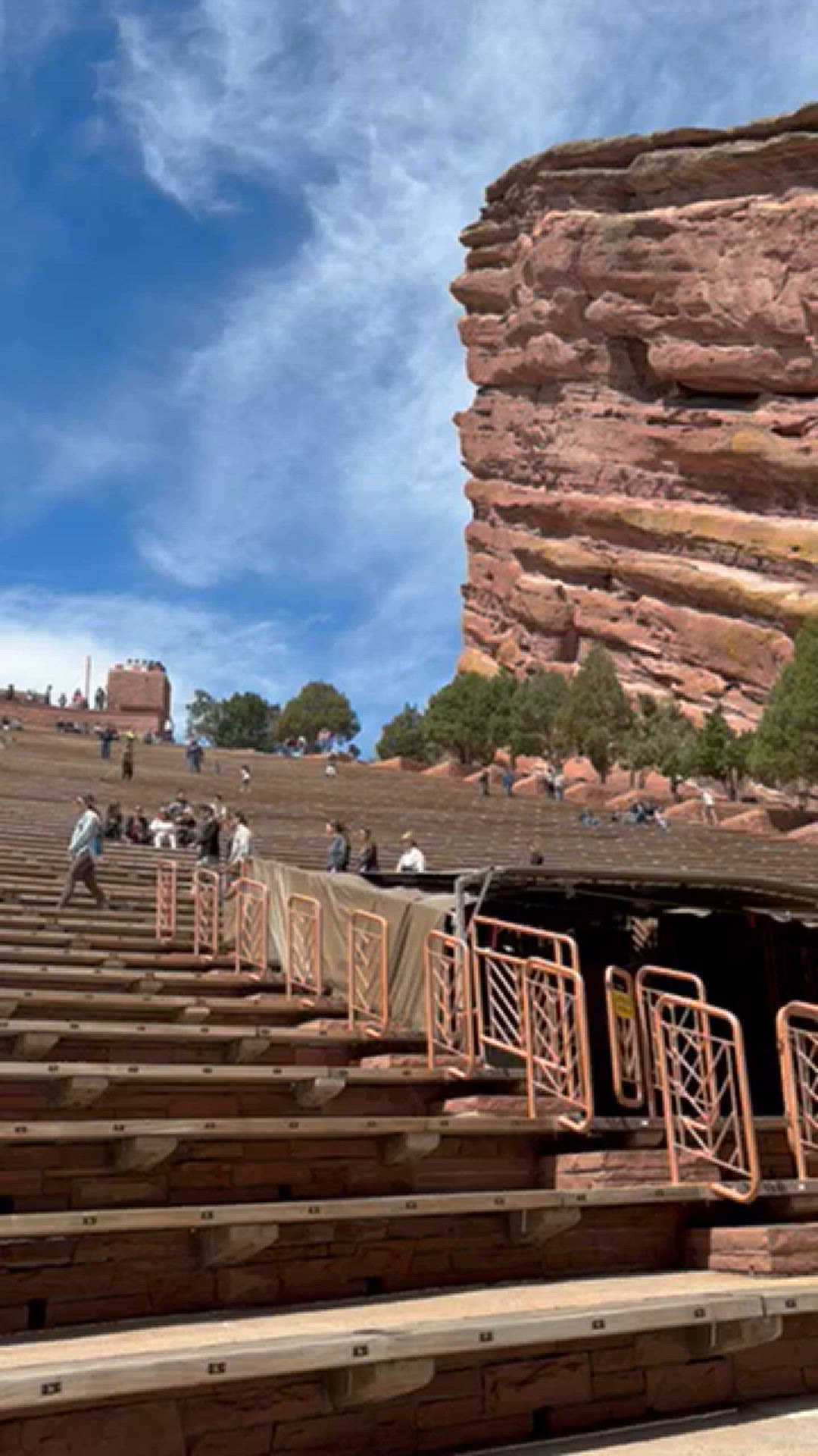 Red Rocks staff was busy today as they had to quickly turnover the amphitheater after the Easter Sunday sunrise service ahead of this evening’s concert.