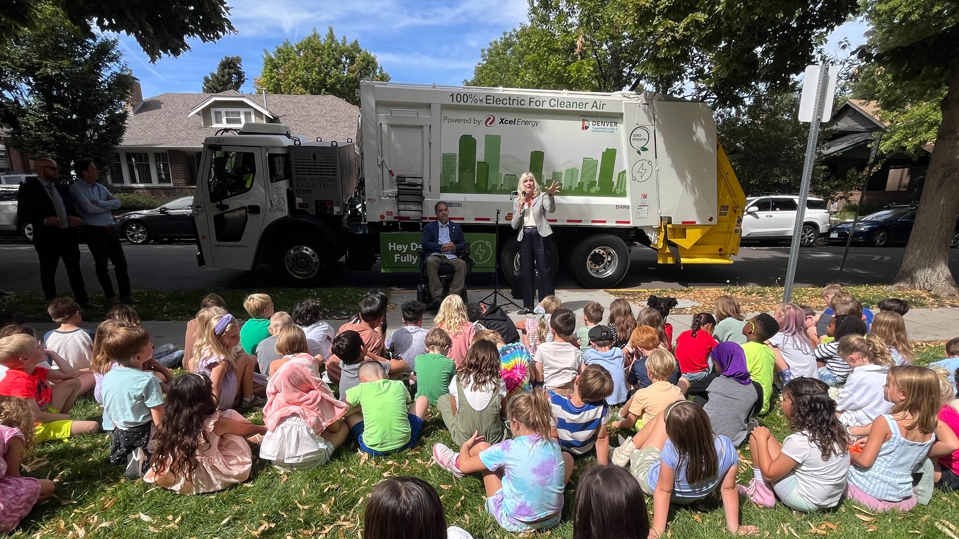 Denver unveils first all-electric trash truck | 9news.com