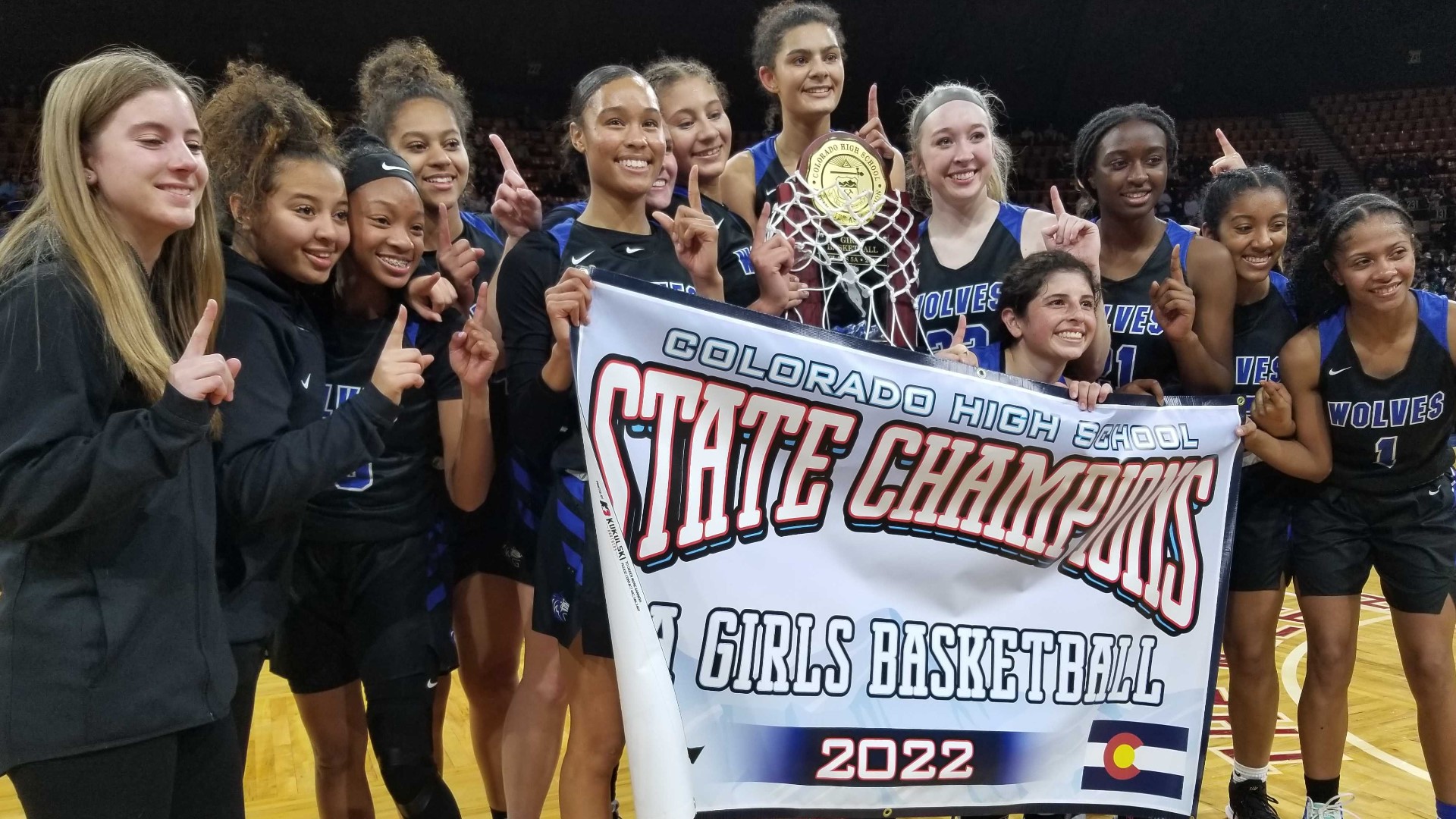 The Wolves defeated the Eagles 52-40 on Saturday night at the Denver Coliseum to capture the Class 5A state title.